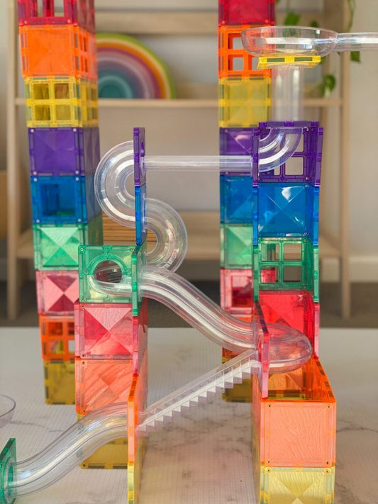 Connetix Magnetic Tiles Ball Run Pack β 92 Piece Set